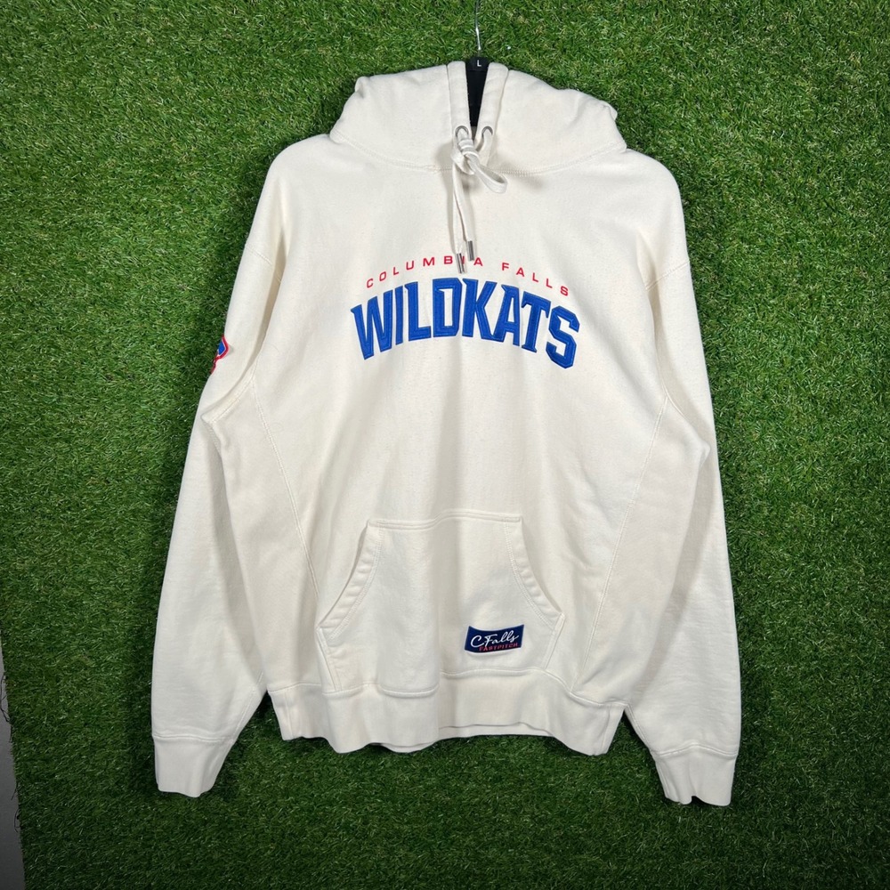Independent Trading Co Columbia Falls‎ Wildkats Hoodie Cream Mens Large 2864